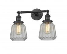 Innovations Lighting 208-BK-G142-LED - Chatham - 2 Light - 16 inch - Matte Black - Adjustable Bath Vanity Light