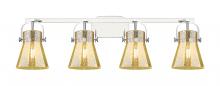 Innovations Lighting 423-4W-PC-G411-6ME - Pilaster II Cone - 4 Light - 37 inch - Polished Chrome - Bath Vanity Light