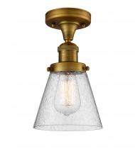 Innovations Lighting 517-1CH-BB-G64-LED - Cone - 1 Light - 7 inch - Brushed Brass - Semi-Flush Mount