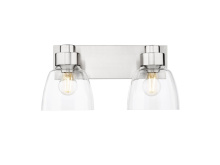 Golden 0314-BA2 PW-CLR - Remy 2 Light Bath Vanity in Pewter with Clear Glass Shade