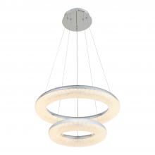 ZEEV Lighting CD10249-LED-CH - Orbit 24" LED Crushed Crystal Ring Pendant in Chrome